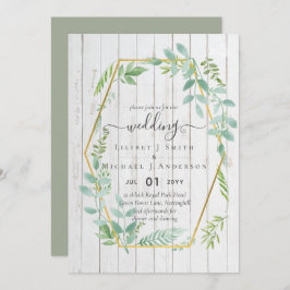 Rustic Greenery over driftwood Weddenschap Kaart