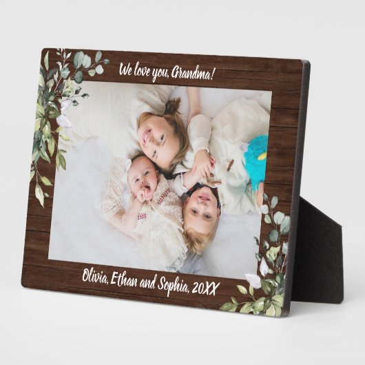 Rustic Greenery Persoonlijke naam Foto Plaque Fotoplaat (Zijkant)