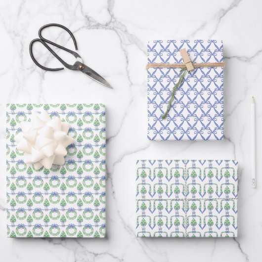 Rustic Greenery Pine kerst Berry Holiday Boho Inpakpapier Vel (Voorkant)