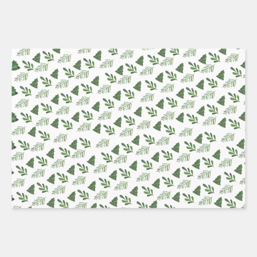 Rustic Greenery Pine kerst Berry Holiday Boho Inpakpapier Vel (Voorkant 3)