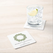 Rustic Greenery Pine Wreath Business Holiday Kartonnen Onderzetters (Insitu)