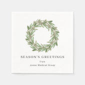 Rustic Greenery Pine Wreath Business Holiday Servet (Voorkant)