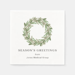 Rustic Greenery Pine Wreath Business Holiday Servet
