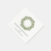 Rustic Greenery Pine Wreath Business Holiday Servet (Hoek)
