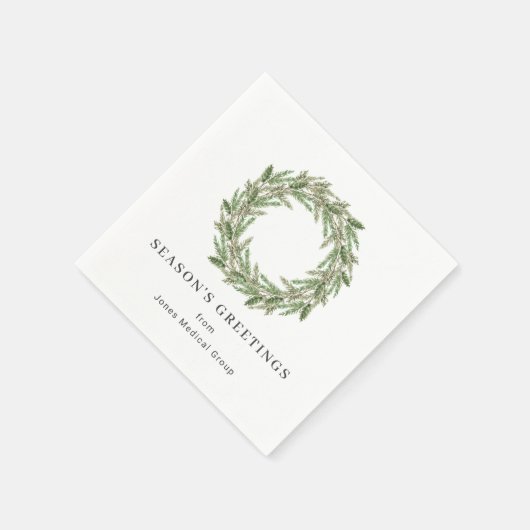 Rustic Greenery Pine Wreath Business Holiday Servet (Hoek)