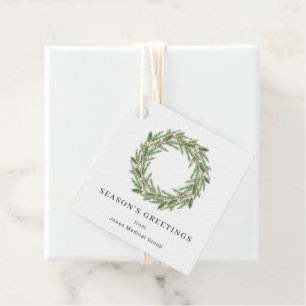 Rustic Greenery Pine Wreath Kerstfeestdag Bedankjes Labels