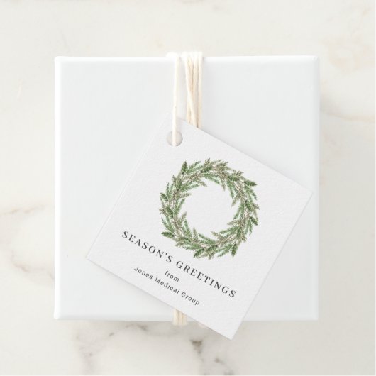 Rustic Greenery Pine Wreath Kerstfeestdag Bedankjes Labels (In situ)