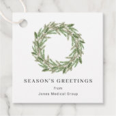 Rustic Greenery Pine Wreath Kerstfeestdag Bedankjes Labels (Voorkant)