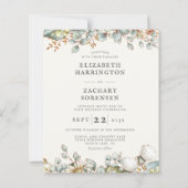 Rustic Greenery QR Code Huwelijksuitnodiging (Voorkant)