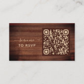 Rustic Greenery QR Code Weddenschap Website RSVP C Visitekaartje (Achterkant)