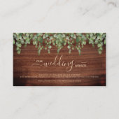 Rustic Greenery QR Code Weddenschap Website RSVP C Visitekaartje (Voorkant)