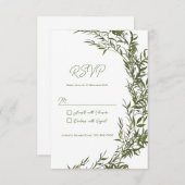 Rustic Greenery RSVP Card Invitation (Voorkant / Achterkant)