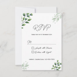 Rustic Greenery RSVP Card Invitation
