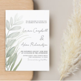 Rustic Greenery Sage Green Wedding Kaart