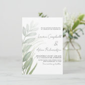 Rustic Greenery Sage Green Wedding Kaart (Staand voorkant)