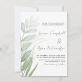 Rustic Greenery Sage Green Wedding Kaart (Voorkant)