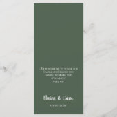 Rustic Greenery Simple Calligraphy Modern Wedding Menu (Achterkant)