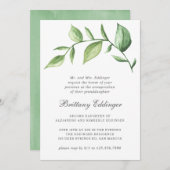Rustic Greenery Sprig Gender Neutral Annaprashan Kaart (Voorkant / Achterkant)