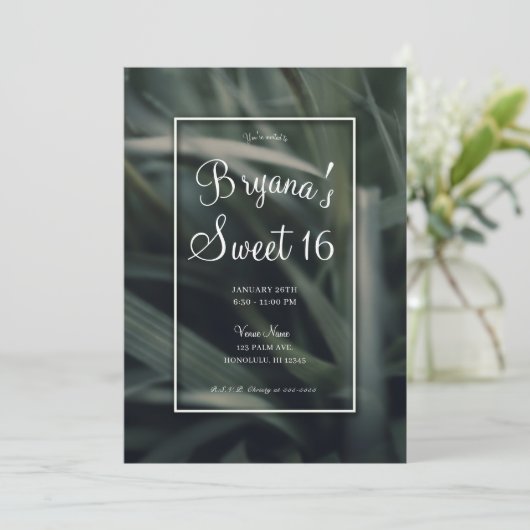 Rustic Greenery Spring Grass Sweet 16 Birthday Kaart (Staand voorkant)