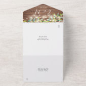 Rustic Greenery String Lights Mason Jars Wedding All In One Uitnodiging (Buitenkant)