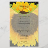 Rustic Greenery Sunflower Barn Wedding Menu (Voorkant)