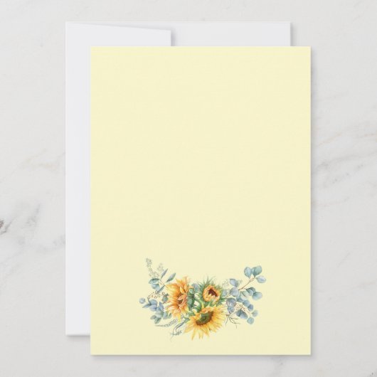 Rustic Greenery Sunflower Vrijgezellenfeest Kaart (Achterkant)