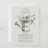 Rustic Greenery Surprise 60th Birthday Party Kaart (Voorkant)