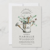 Rustic Greenery Surprise 80th Birthday Party Kaart (Voorkant)