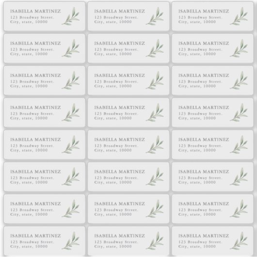 Rustic greenery Transpary Return Address Label (Voorkant)