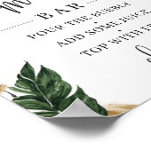 Rustic greenery tropical leaves mma-osa bar sign poster (Hoek)