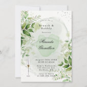 Rustic Greenery Vineyard Brunch & Bubble Invitati Kaart (Voorkant)