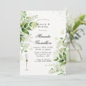 Rustic Greenery Vineyard Brunch & Bubble Kaart (Staand voorkant)