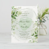 Rustic Greenery Vineyard Heart Engagement Party Kaart (Staand voorkant)