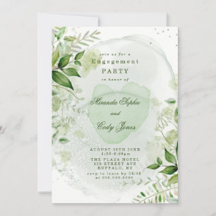 Rustic Greenery Vineyard Heart Engagement Party Kaart