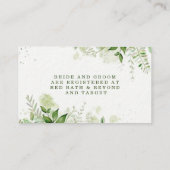 Rustic Greenery Vineyard Wedding Registry Business Visitekaartje (Achterkant)