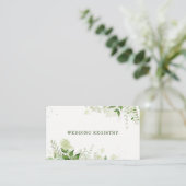 Rustic Greenery Vineyard Wedding Registry Visitekaartje (Staand voorkant)