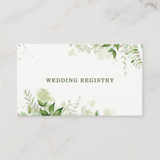 Rustic Greenery Vineyard Wedding Registry Visitekaartje (Voorkant)
