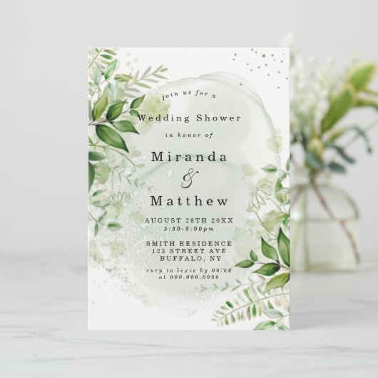 Rustic Greenery Vineyard Wedding Shower Invites (Staand voorkant)