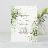 Rustic Greenery Vineyard White Engagement Party Kaart (Staand voorkant)