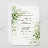 Rustic Greenery Vineyard White Rehearsal Dinner Kaart (Voorkant)