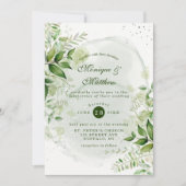 Rustic Greenery Vineyard White Wedding Invitation Kaart (Voorkant)