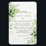 Rustic Greenery Vineyard White Wedding Invitation Magneet<br><div class="desc">Dit ontwerp is voorzien van bladeren in jager die groene waterverf kleuren,  klassieke witte en lichtgroene mooie achtergrond. Geweldig voor je grove trouwfeesten!</div>