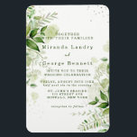 Rustic Greenery Vineyard White Wedding Invitation Magneet<br><div class="desc">Dit ontwerp is voorzien van bladeren in jager die groene waterverf kleuren,  klassieke witte en lichtgroene mooie achtergrond. Geweldig voor je grove trouwfeesten!</div>