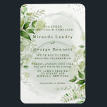 Rustic Greenery Vineyard White Wedding Invitation Magneet<br><div class="desc">Dit ontwerp is voorzien van bladeren in jager die groene kleuren van de waterverf vertonen,  lichte groene waterverf inkt alcoholkunstachtergrond. Geweldig voor je grove trouwfeesten!</div>