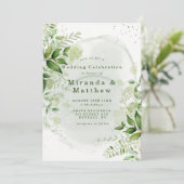 Rustic Greenery Vineyard White Wedding Invitations (Staand voorkant)