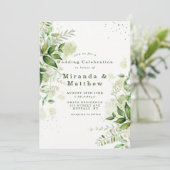 Rustic Greenery Vineyard White Wedding Invitations (Staand voorkant)