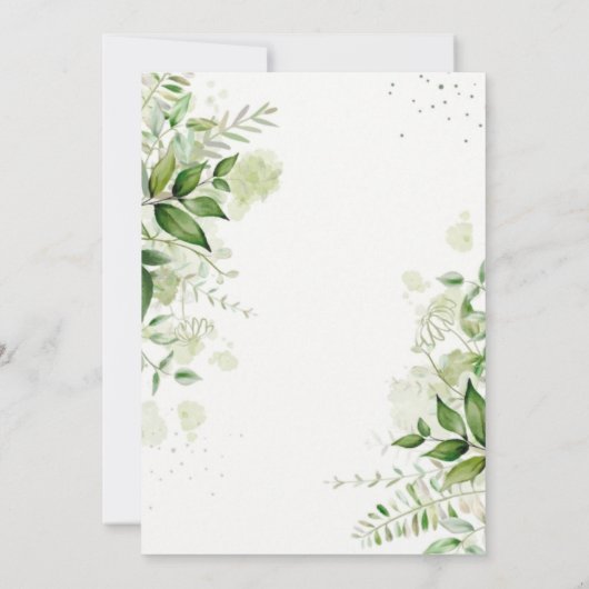 Rustic Greenery Vineyard White Wedding Invitations (Achterkant)