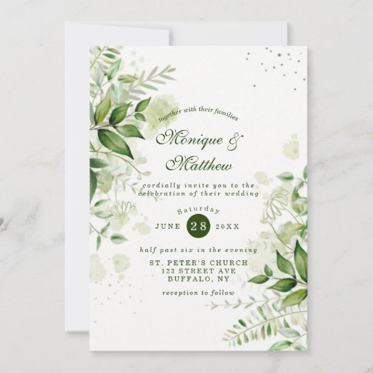 Rustic Greenery Vineyard White Wedding Kaart (Voorkant)