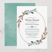 Rustic Greenery Virtual Baby of Vrijgezellenfeest Kaart (Voorkant / Achterkant)