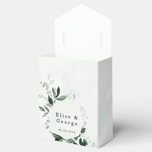Rustic Greenery Waterverf Eucalyptus Wedding Bedankdoosjes (Geopend)